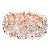 Teardrop Marquise Stone Cluster Stretch Evening Bracelet