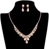 Teardrop Stone Accented Rhinestone Necklace