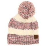 Popcorn Heathered Knit Pom C.C Beanie
