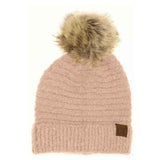 Solid Boucle Knit Pom C.C Beanie