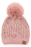 C.C Confetti Chenille Knit Pom Beanie
