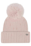 C.C Glass Bead Embellishment Faux Fur Pom Beanie