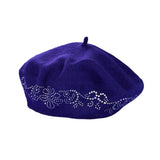 Women's Flower Bling Studded Beret Hat