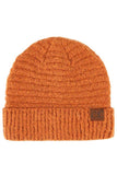 C.C Solid Boucle Yarn Beanie Hat with Cuff
