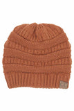 C.C Women's Ribbed Knit Solid Color Beanie