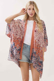Bohemian Floral Paisley Print Kimono Cover Up