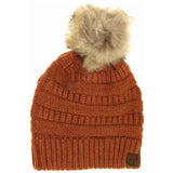 Mixed Soft Yarn Natural Pom C.C Beanie