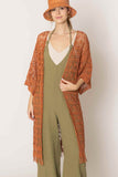 Solid Color Crochet Cardigan