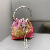Radiant Crystal Evening Bucket Bag - AfterAmour