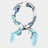 Earthy Floral Garden Printed Square Silky Satin Scarf