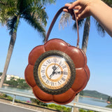 Vintage Clock-Face Flower Handbag