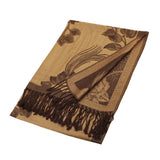 Rose Floral Pashmina Reversible Scarf Shawl