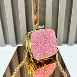 Hot Pink Glitter Square Clutch - AfterAmour