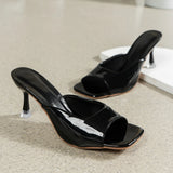 Square Toe Open Heels - AfterAmour