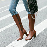 Soft Leather Back Zipper Boots - AfterAmour