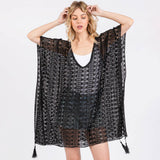 Crochet Lace Tassel Cover Up Poncho