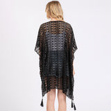 Crochet Lace Tassel Cover Up Poncho