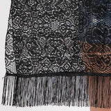 Flower Pattern Crochet Lace Tassel Cover Up Poncho