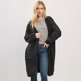 Long Button Front Soft Cozy Oversized Cardigan