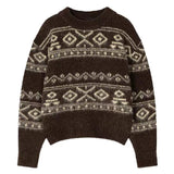Women's Sweater Geometric Pattern Knit
