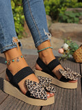 Leopard Print Bow Wedges - AfterAmour