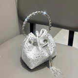Lavender Luxe Crystal Bucket Bag - AfterAmour