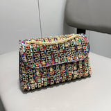 Rhinestones Lined Clutch Bag