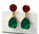 Quartz Crystal Teardrop Earings