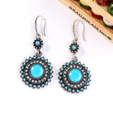 Sun Flower Crystal Dangle Earrings
