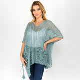 Boho Crochet Tassel Poncho Top