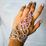 Embellished crystal Hand Bracelet - AfterAmour