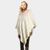 Solid Plaid Poncho
