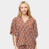 Floral Print Button Down Kimono Poncho
