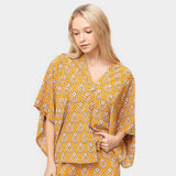 Floral Print Button Down Kimono Poncho