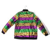 Mardi Gras Sequin Striped Zipper Jacket