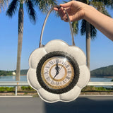 Vintage Clock-Face Flower Handbag