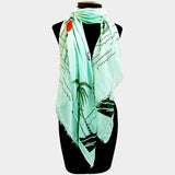 Palm tree & ship print scarf