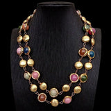 Brushed Multi-Color Jade Necklace - AfterAmour