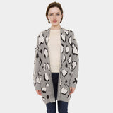 Cow Print Pockets Long Sleeve Cardigan