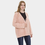 Chunky Solid Color Pockets Sweater Cardigan