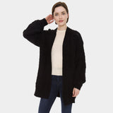 Hollow Knitting Long Sleeve Snap Fasteners Cardigan
