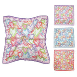 Colorful Heart Pattern Print Square Bandana Scarf