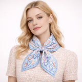 Colorful Heart Pattern Print Square Bandana Scarf