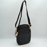 Quilted Puffer Crossbody Bag Multi-Zip Shoulder Bag with Adjustable Strap