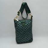 Quilted Vertical Crossbody Pouch Bag with Front Snap Pocket