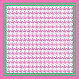 Houndstooth Pattern Printed Square Silky Satin Scarf Shawl