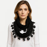 Elegant Flower Crochet Lace Accent Scarf