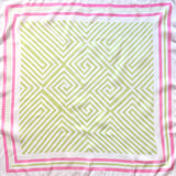 Modern Geometric Maze Print Square Bandana Scarf