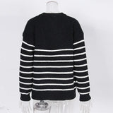 Spring Women Sweater Striped O-neck Long Sleeve Warm Thick Sweaters Female Spring New Trendy Elegant Casual Ladies Clothes
