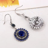 Sun Flower Crystal Dangle Earrings